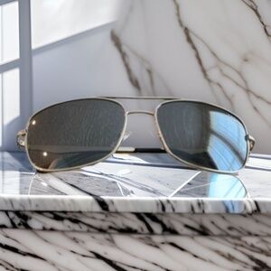 Sleek Round Metal Frame Sunglasses for Men - Black Lens, Modern Style